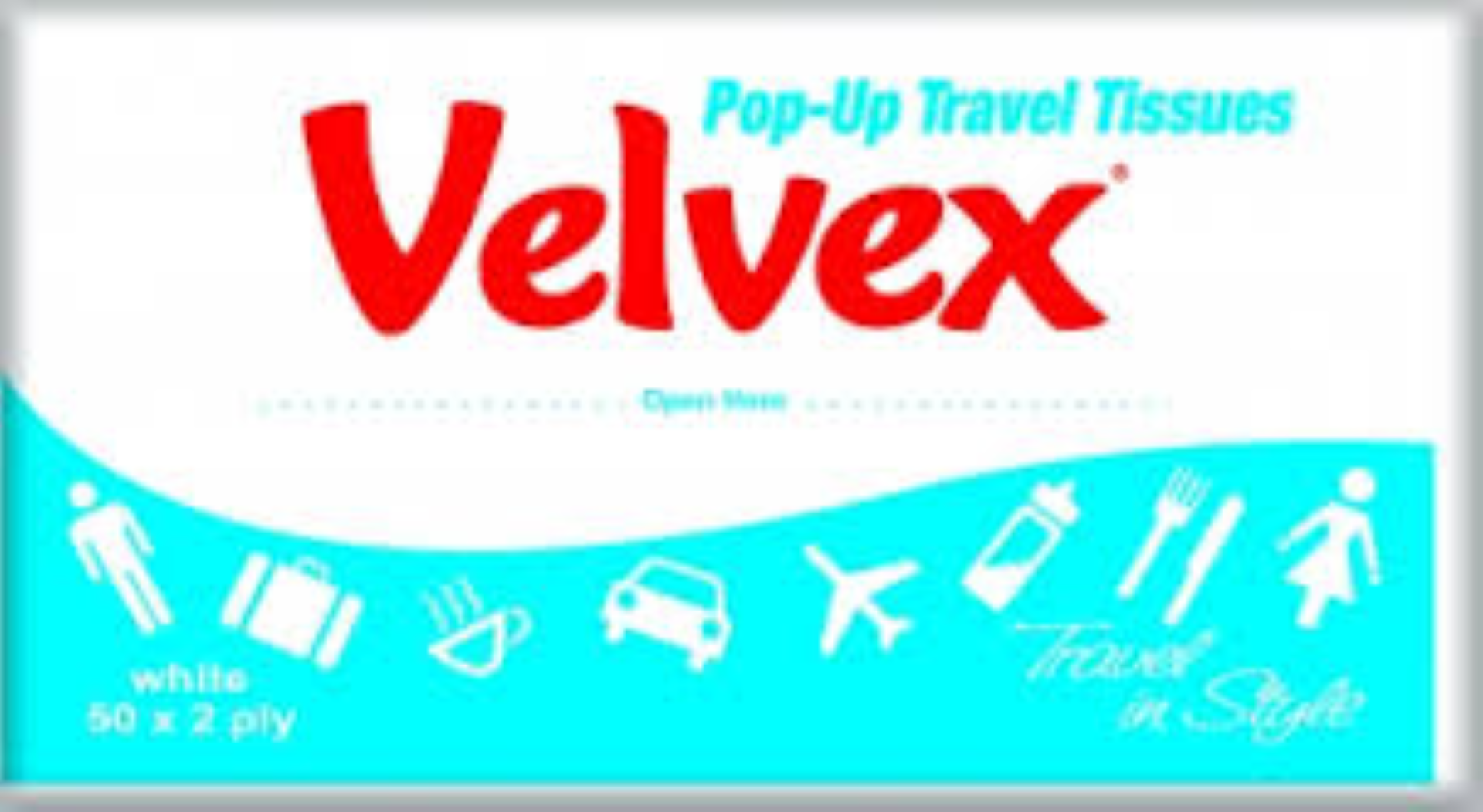 VELVEX POP-UP TRAVEL TISSUE 50X2PLY